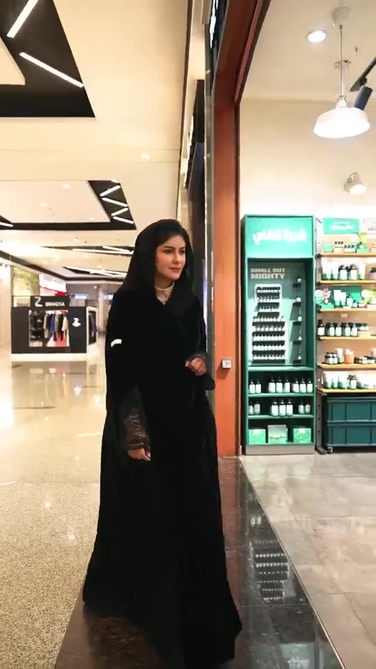 Presenter walking through a The Body Shop store in Saudi Arabia